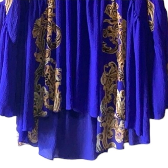COPY - FREE People Blue symphony lightweight flowy mini dress/top w bell sleeves - Picture 5 of 16